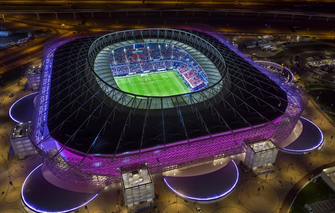 Wallpaper football, the view from the top, stadium, Qatar, Doha, Doha, Qatar,  FIFA 2022, Ahmad Bin Ali Stadium, FIFA 2022 images for desktop, section  спорт - download