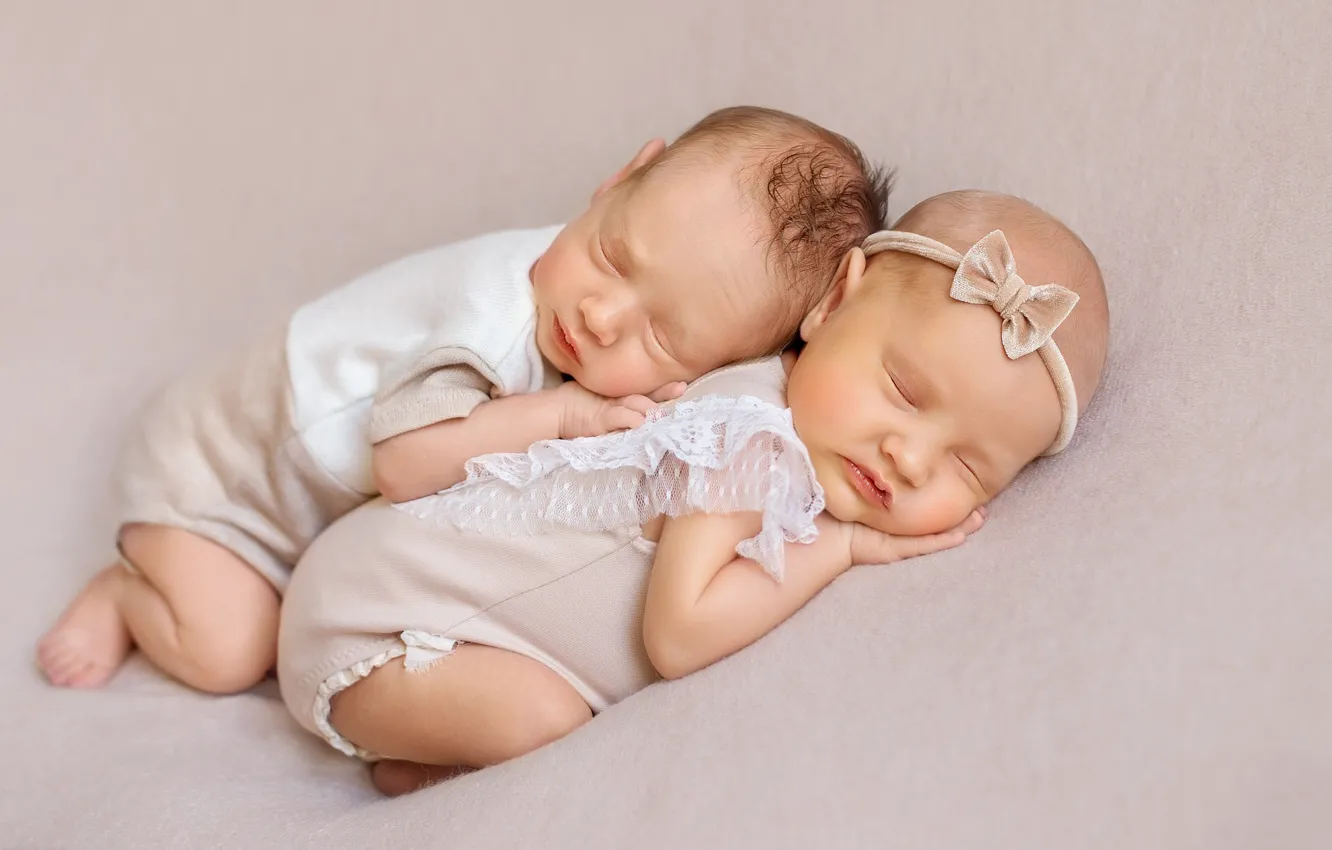 Wallpaper sleep, boy, girl, bow, baby, babies images for desktop, section  настроения - download