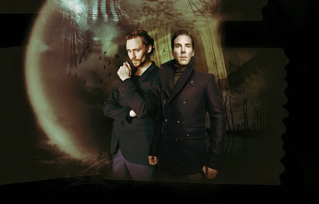 Wallpaper collage, actors, Benedict Cumberbatch, Tom Hiddleston, by veilaks  images for desktop, section мужчины - download