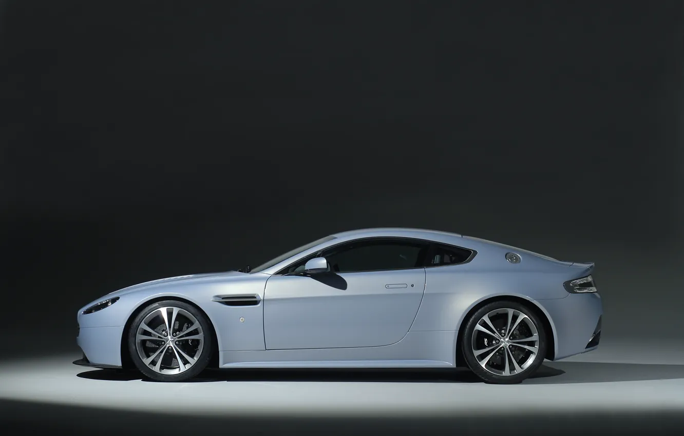 Photo wallpaper Aston Martin, Machine, Background, Lights, Drives, V12, Wheel, Sport Car, Side View, VantageRS