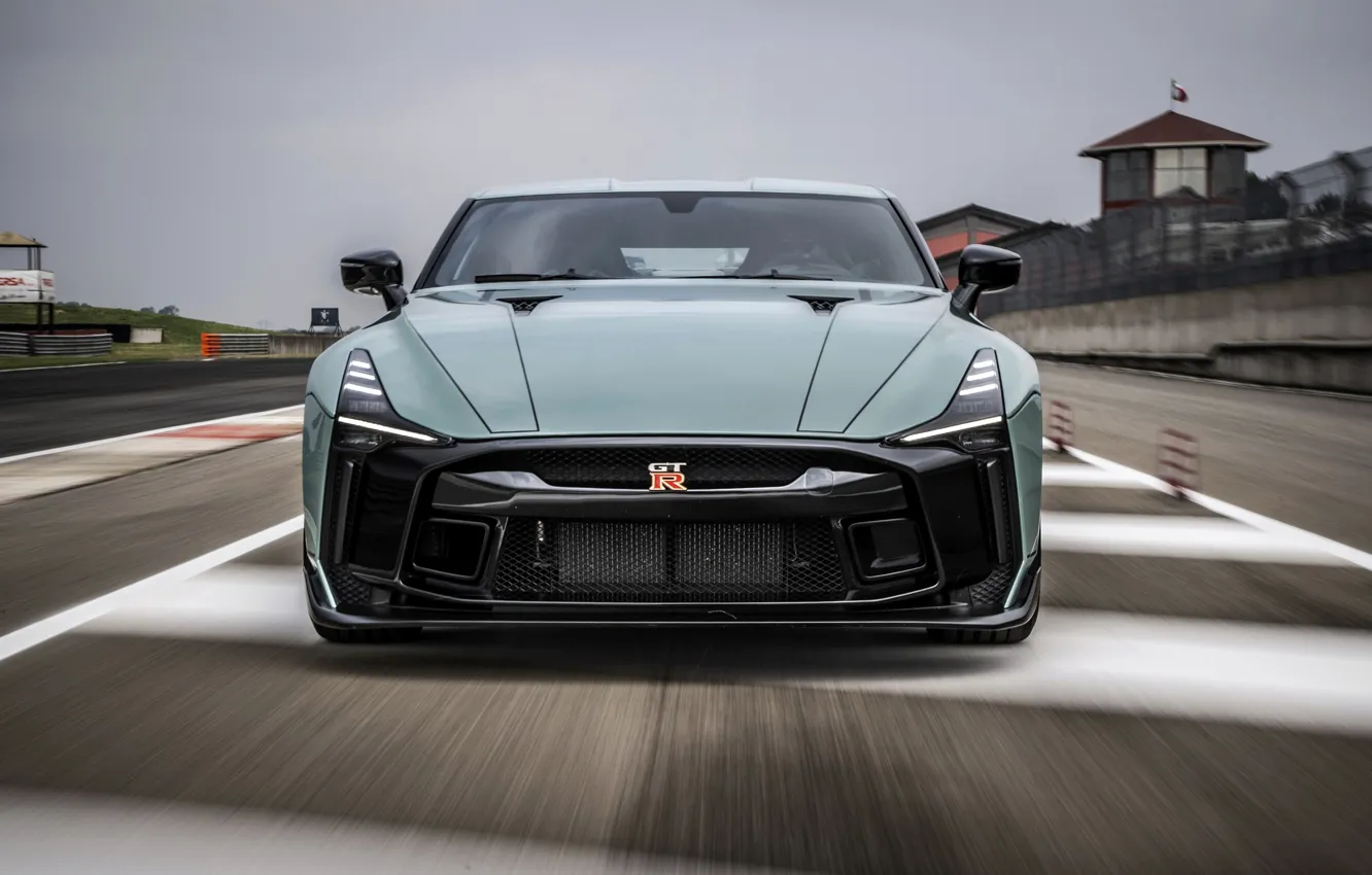 Photo wallpaper track, Nissan, GT-R, front view, R35, Nismo, ItalDesign, 2020, V6, GT-R50, 720 HP