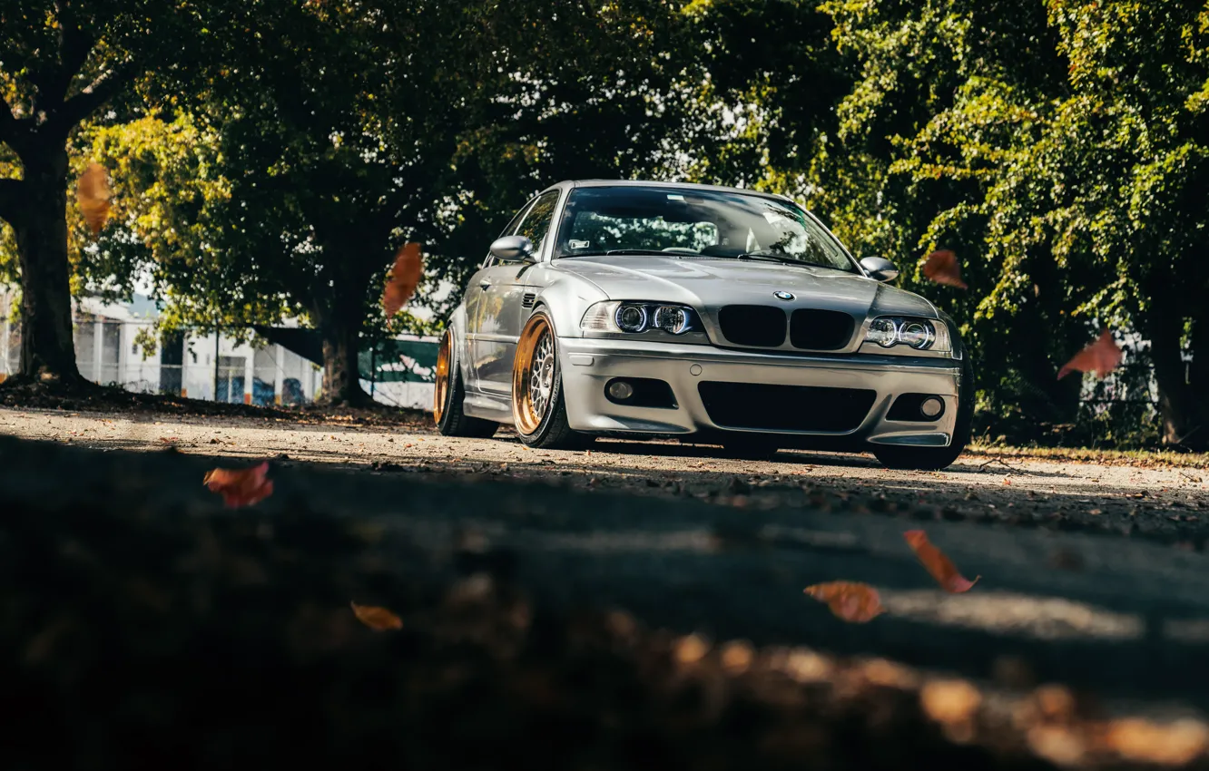 Photo wallpaper BMW, E46, Leaves, M3