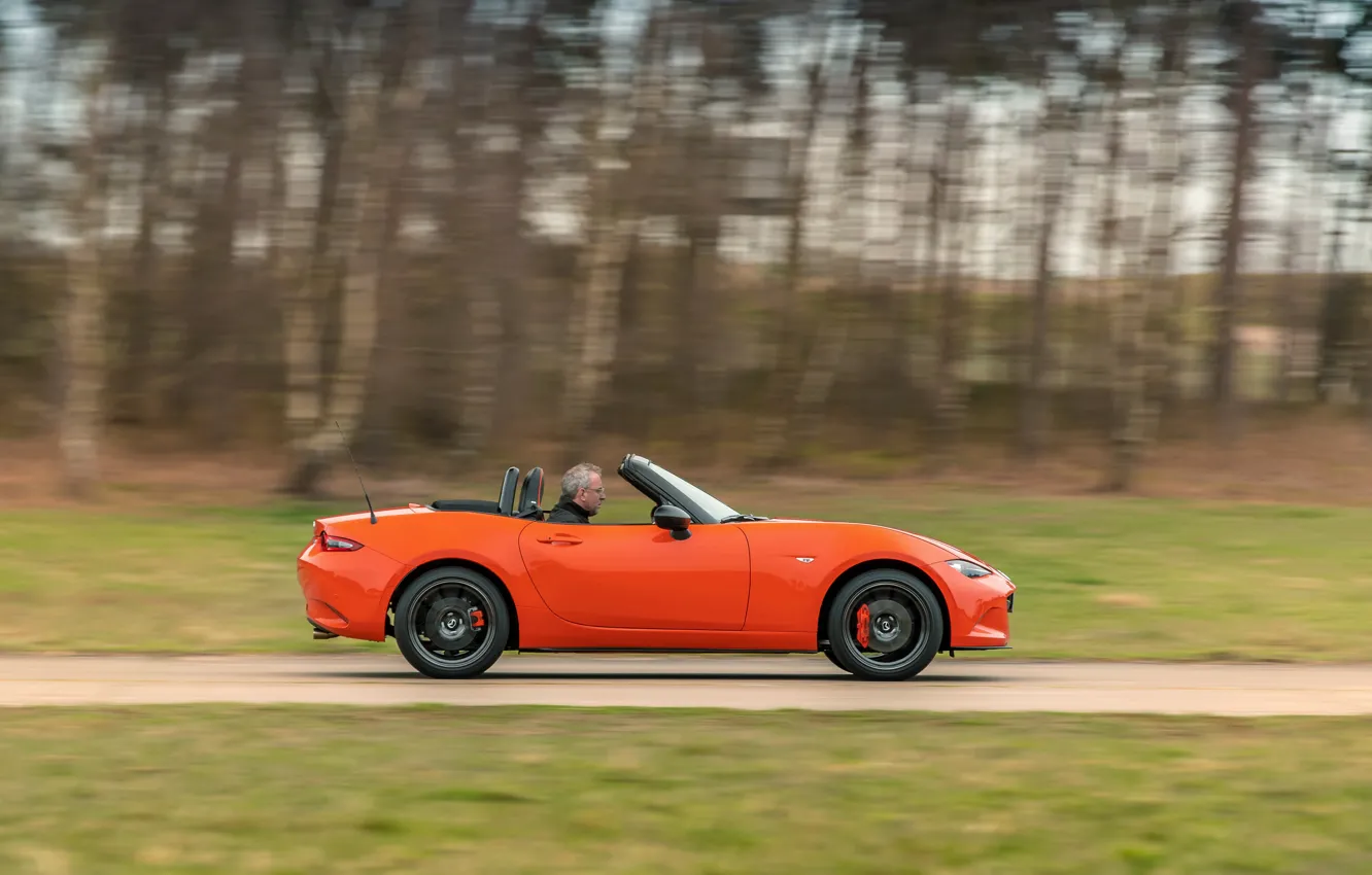 Photo wallpaper orange, profile, Mazda, Roadster, MX-5, 30th Anniversary Edition, 2019