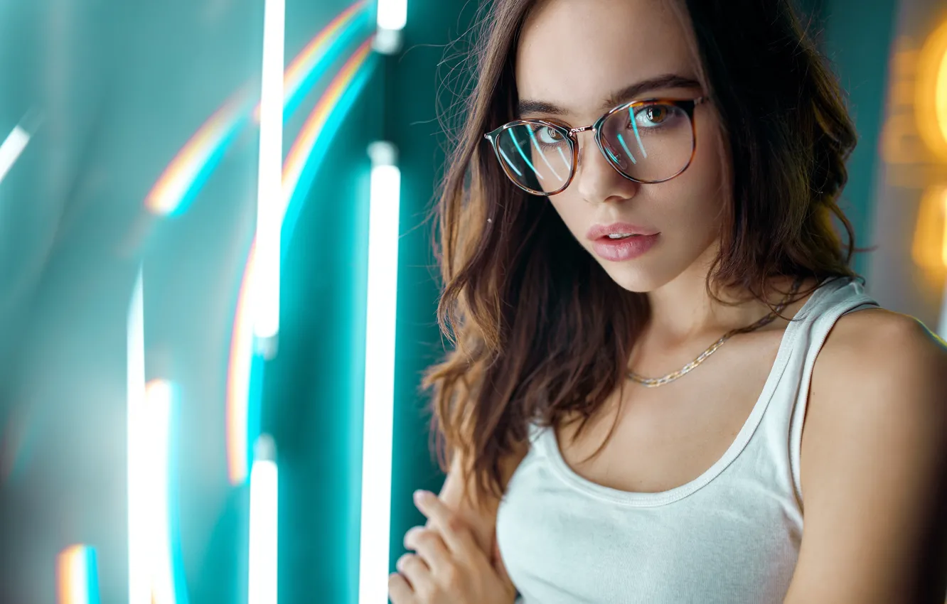 Wallpaper light, lights, Girl, glasses, Alexander Urmashev images for  desktop, section девушки - download