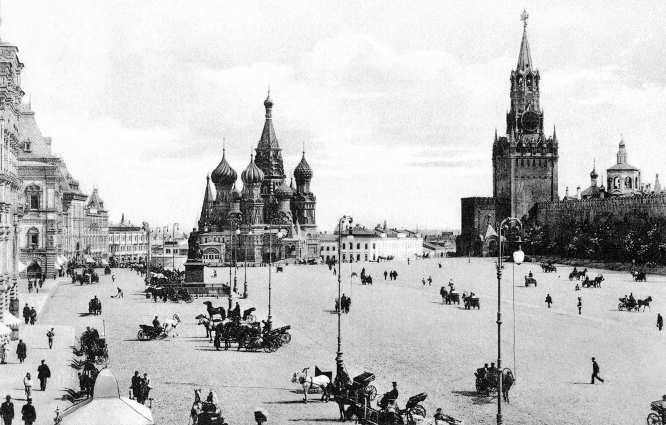 Tilmeld indre accelerator Wallpaper the Kremlin, red square, black-and-white photograph, gum, old  Moscow, pre-revolutionary Russia, Moscow 19th century, pre-revolutionary  Moscow, Russia 19th century images for desktop, section город - download