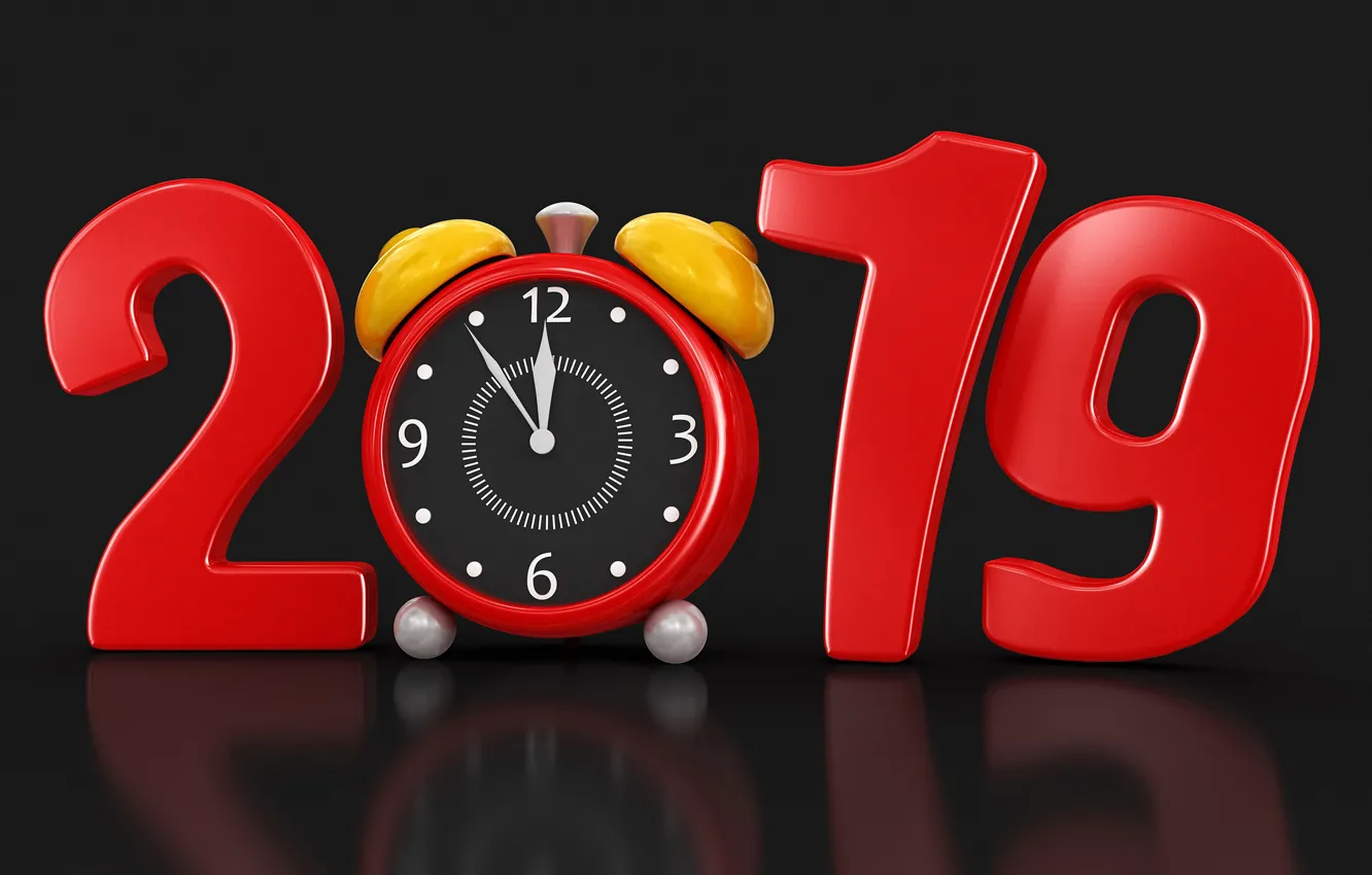 Wallpaper watch, alarm clock, New year, 2019 images for desktop, section  новый год - download