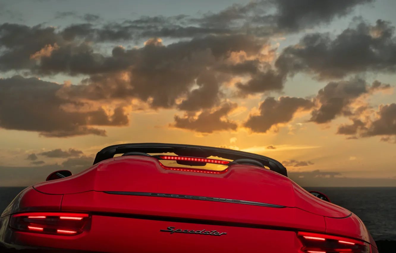 Photo wallpaper clouds, red, ass, 911, Porsche, Speedster, 991, 2019, 991.2