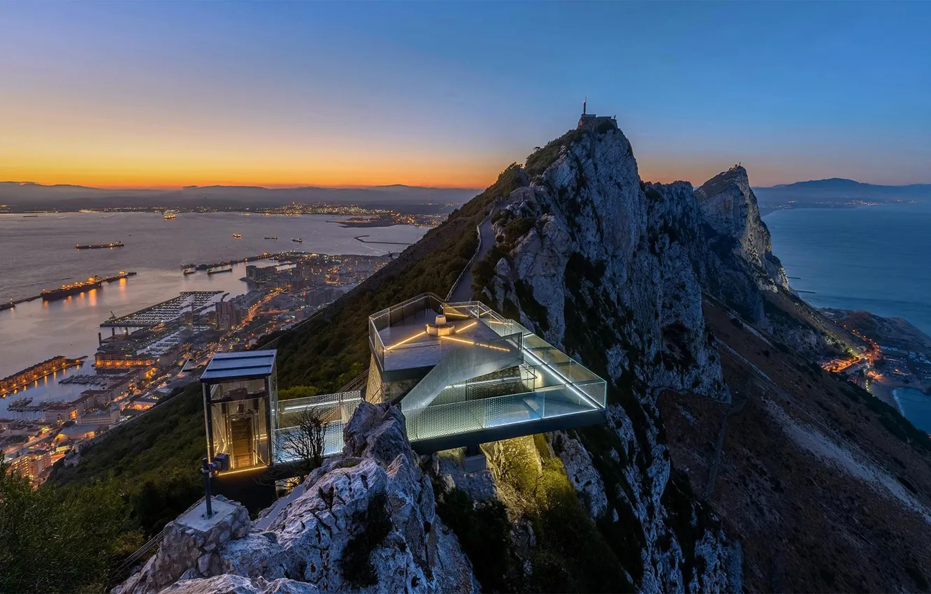 Photo wallpaper Strait, rock, Gibraltar