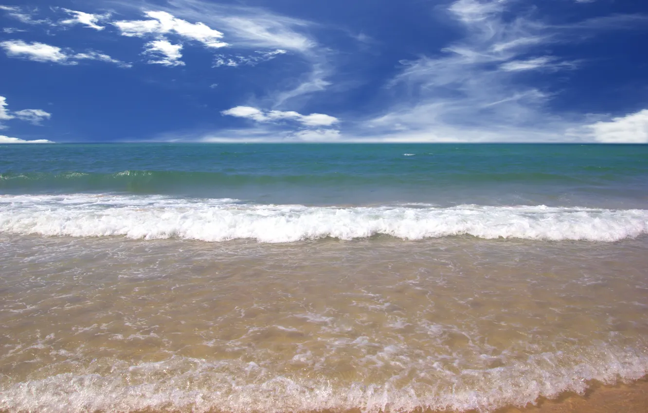 Photo wallpaper sand, sea, wave, beach, summer, shore, summer, beach, sea, blue, seascape, sand, wave