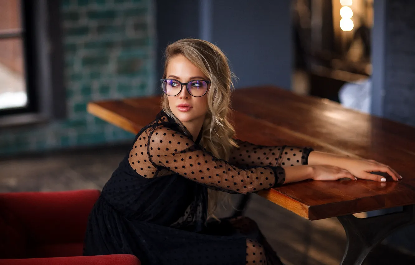 Photo wallpaper Girl, glasses, Stas Khachatryan