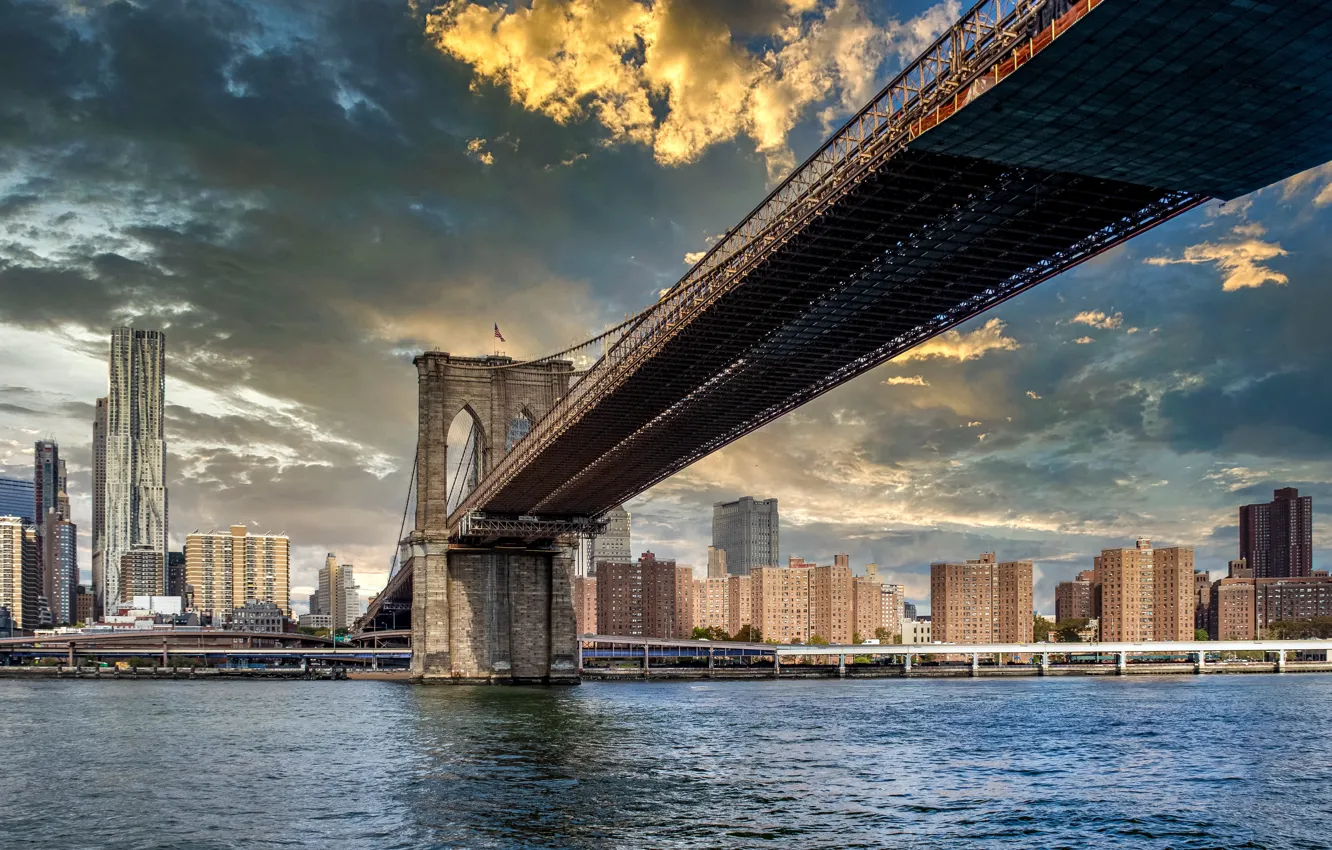 Photo wallpaper Manhattan, NYC, Brooklyn bridge