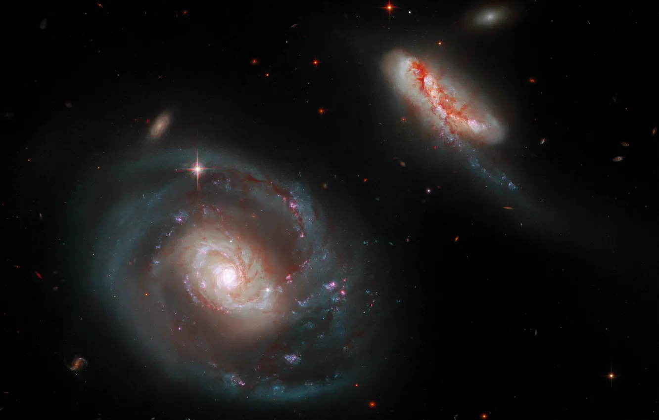 Photo wallpaper galaxy, radiation, infrared, seyfertovskaya, pecular, IC 5283, KCPG 575A, spiral, PGC 70348, IRAS23007+0836, with a …