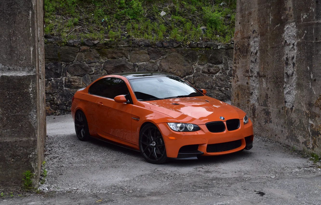 Photo wallpaper BMW, Orange, E92, Lime Rock Park Edition, M3