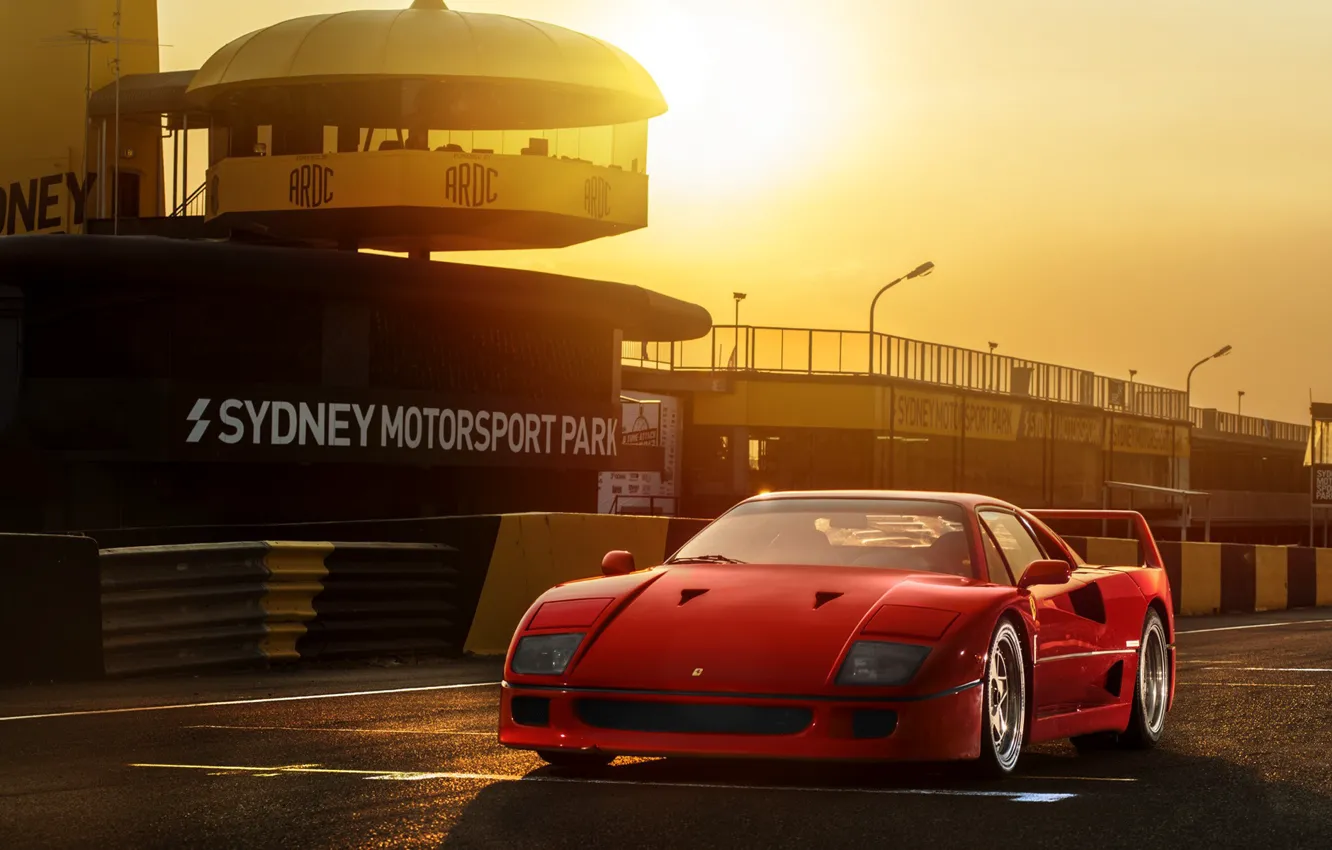 Photo wallpaper Red, F40, Sydney Motorsport Park
