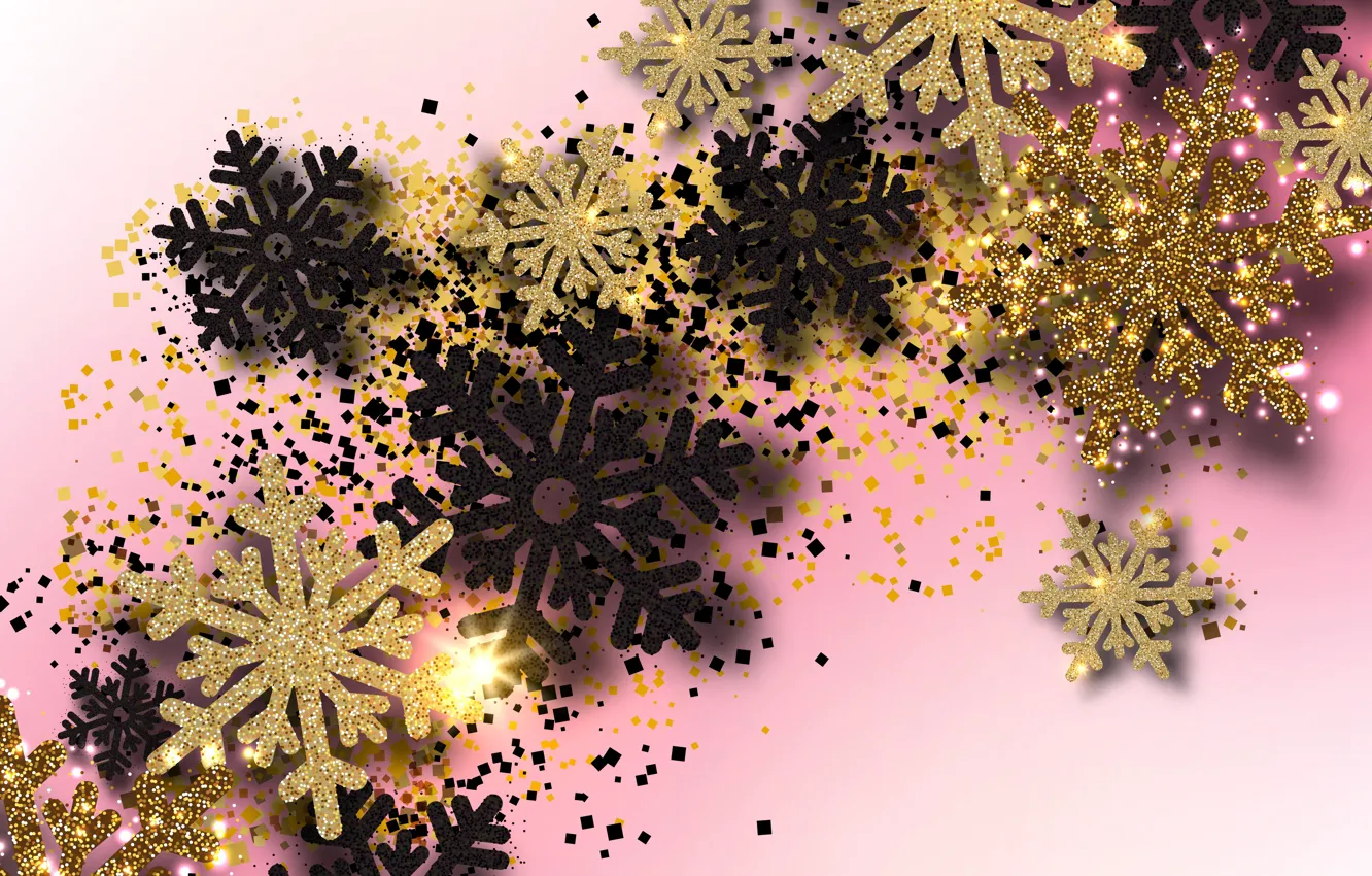 Photo wallpaper snowflakes, holiday, New year