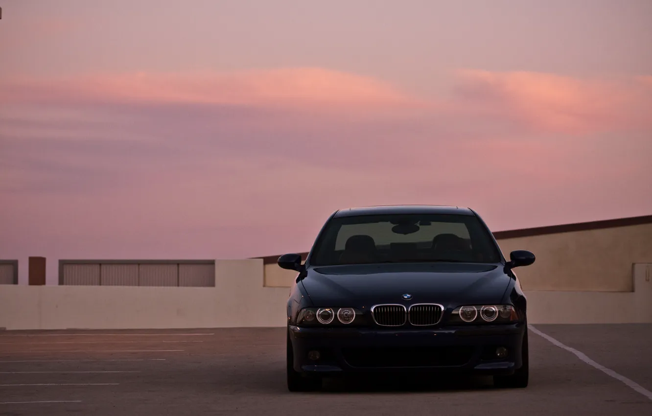 Photo wallpaper BMW, Black, Sunset, E39, M5