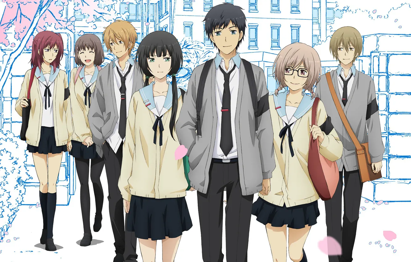 Photo wallpaper anime, art, characters, students, ReLife
