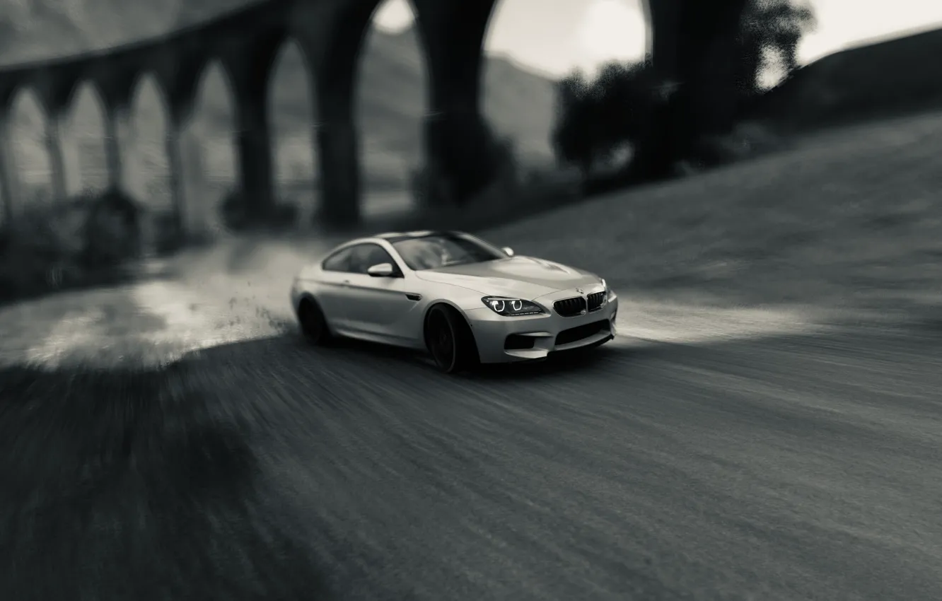 Wallpaper HDR, BMW, Drift, Bridge, Coupe, Game, BMW M6, BMW M6 Coupe, FM7,  UHD, Forza Motorsport 7, Silver Filter, photography by Tom, 6er images for  desktop, section игры - download