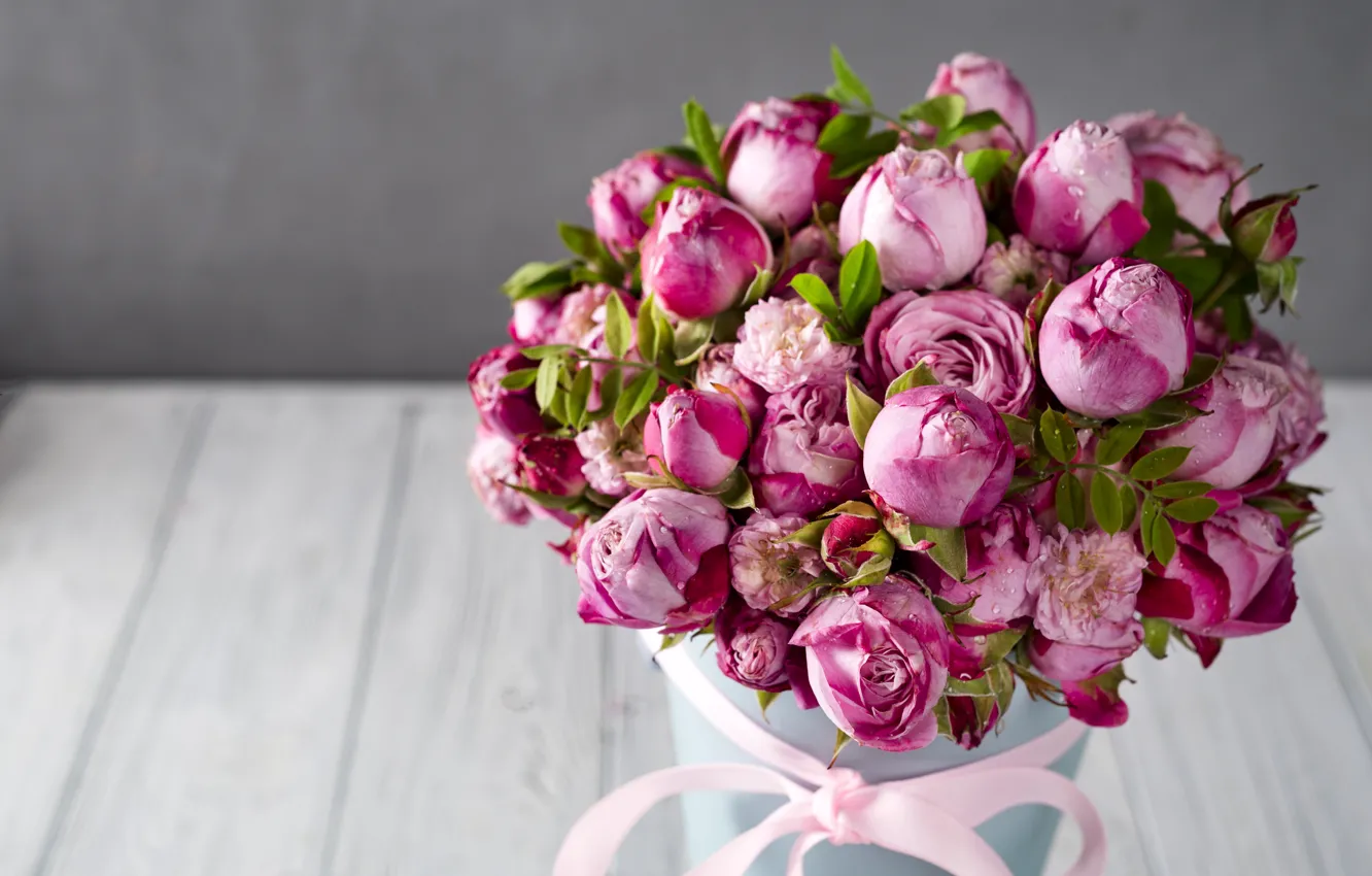 Photo wallpaper roses, bouquet, pink, pink, flowers, roses