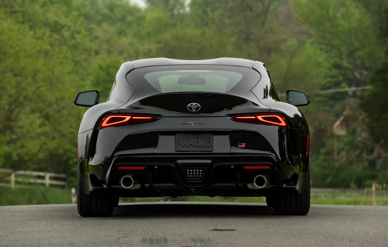Photo wallpaper black, coupe, ass, Toyota, Supra, the fifth generation, mk5, double, 2020, 2019, GR Above, A90, …