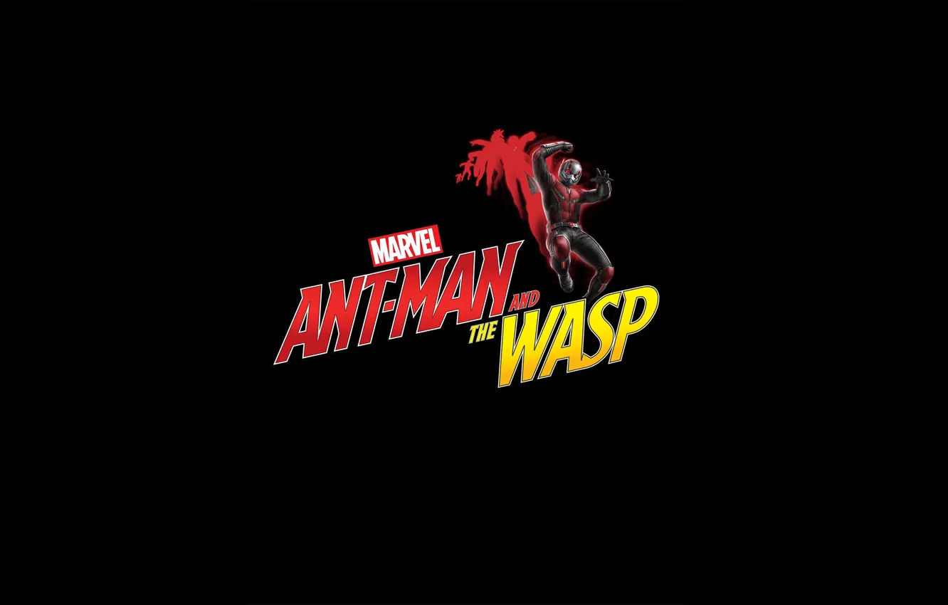 Wallpaper fiction, the inscription, costume, black background, comic,  MARVEL, Ant-Man, Scott Lang, Ant-Man and the Wasp, Ant-man and Wasp images  for desktop, section минимализм - download