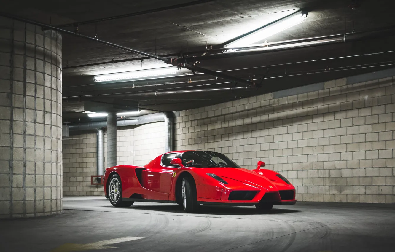 Photo wallpaper Red, Enzo, Parking