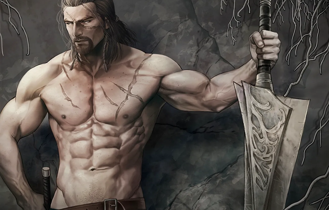 Wallpaper sword, male, torso images for desktop, section фантастика -  download