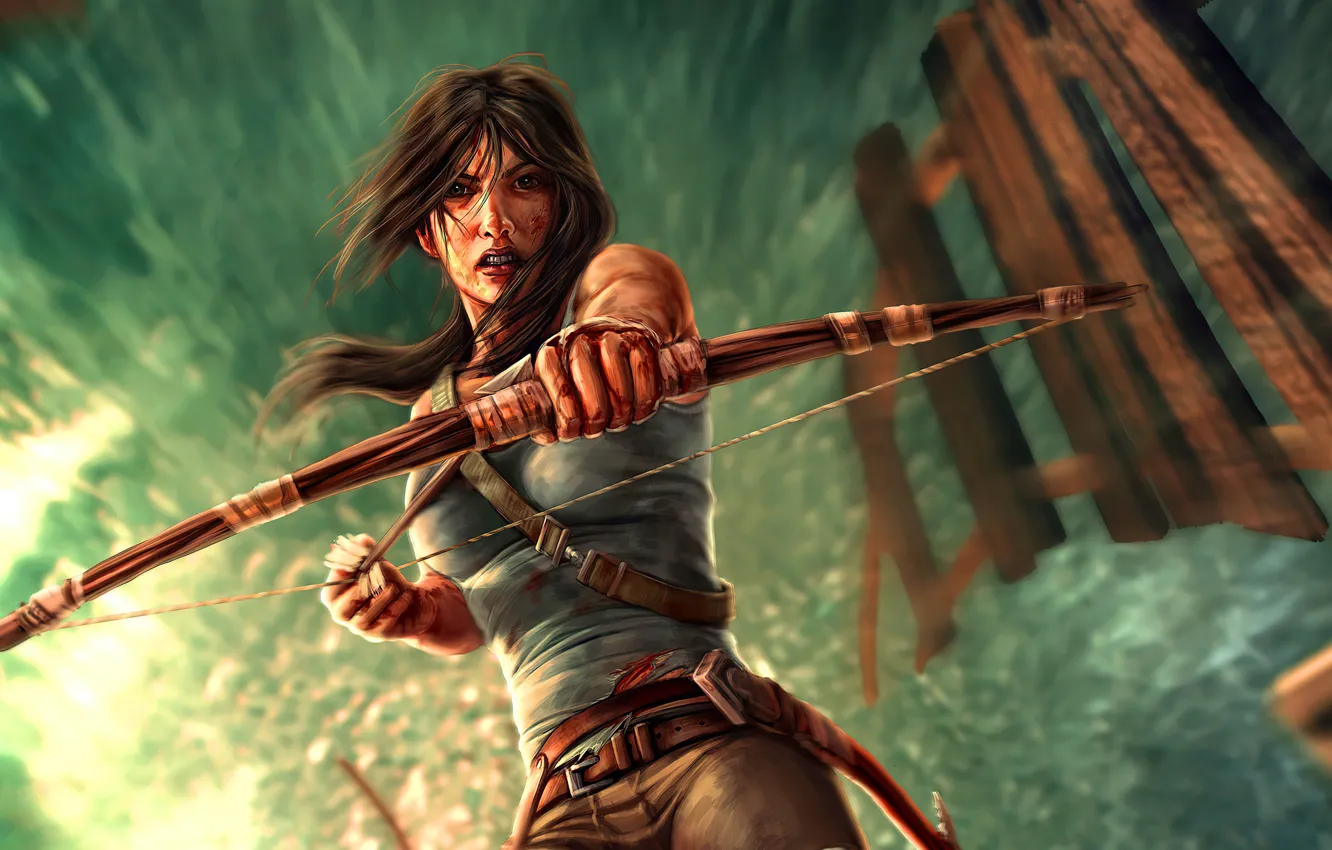 Wallpaper Bow, Tomb Raider, Lara Croft, Art, Lara Croft, Arrow, Video Game, Tomb  Raider, Ice pick images for desktop, section игры - download