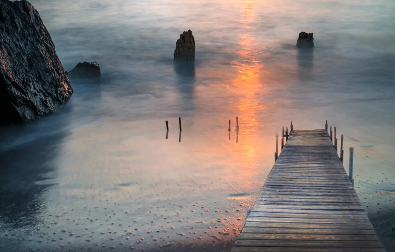 Wallpaper sunset, seaside, bay images for desktop, section пейзажи -  download