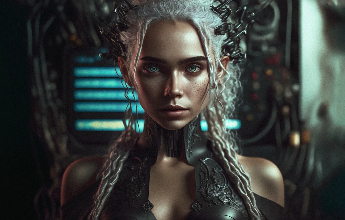 Photo wallpaper cyberpunk, Game of Thrones, Game of thrones, Daenerys Targaryen, Daenerys Targaryen, Roman Yakovenko, neural network