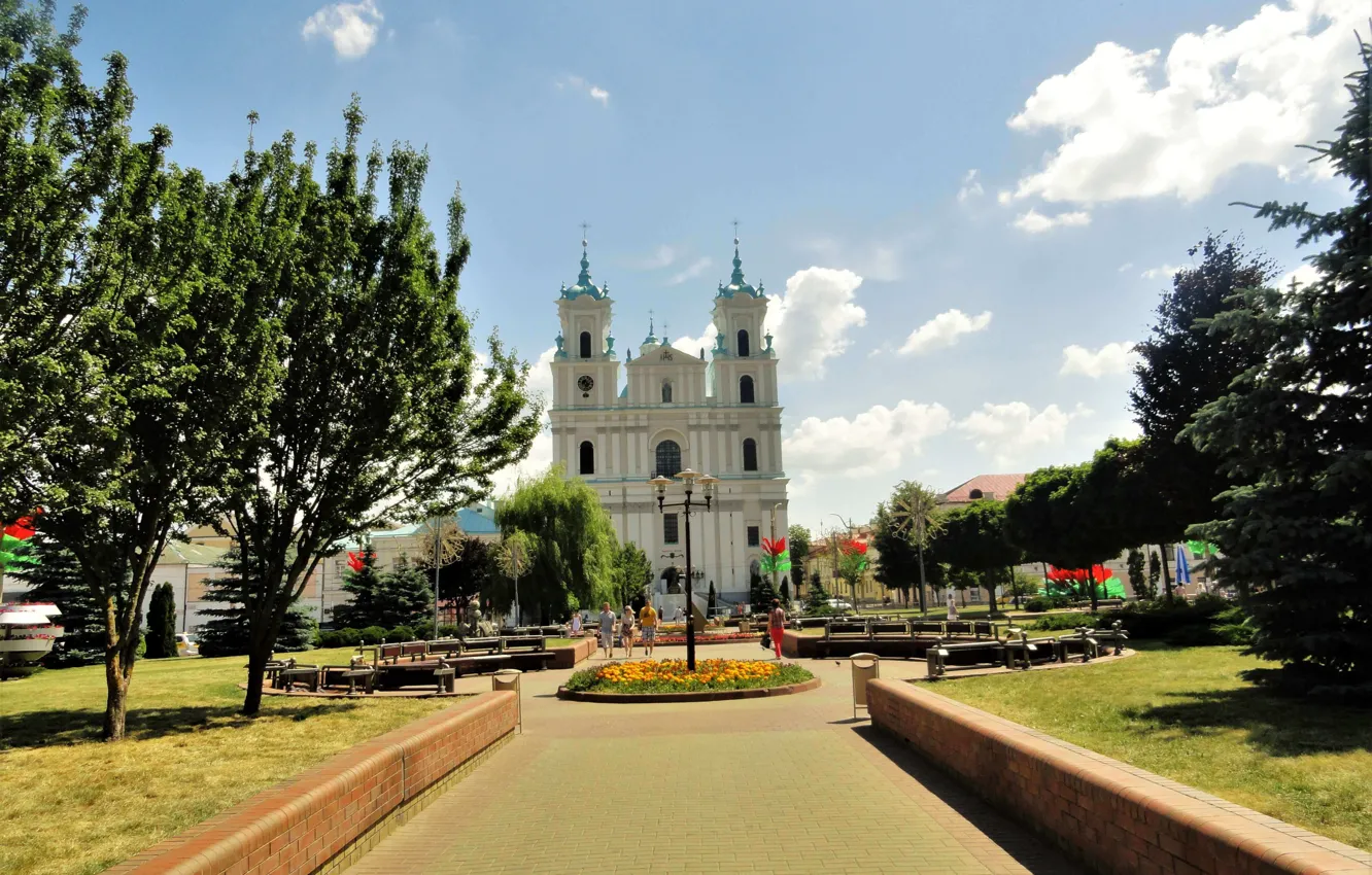 Photo wallpaper square, the Church, Belarus, Grodno