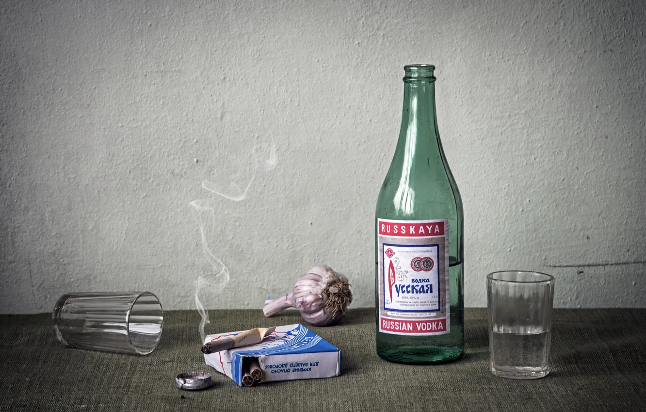 Photo wallpaper vodka, nostalgia, cigarette