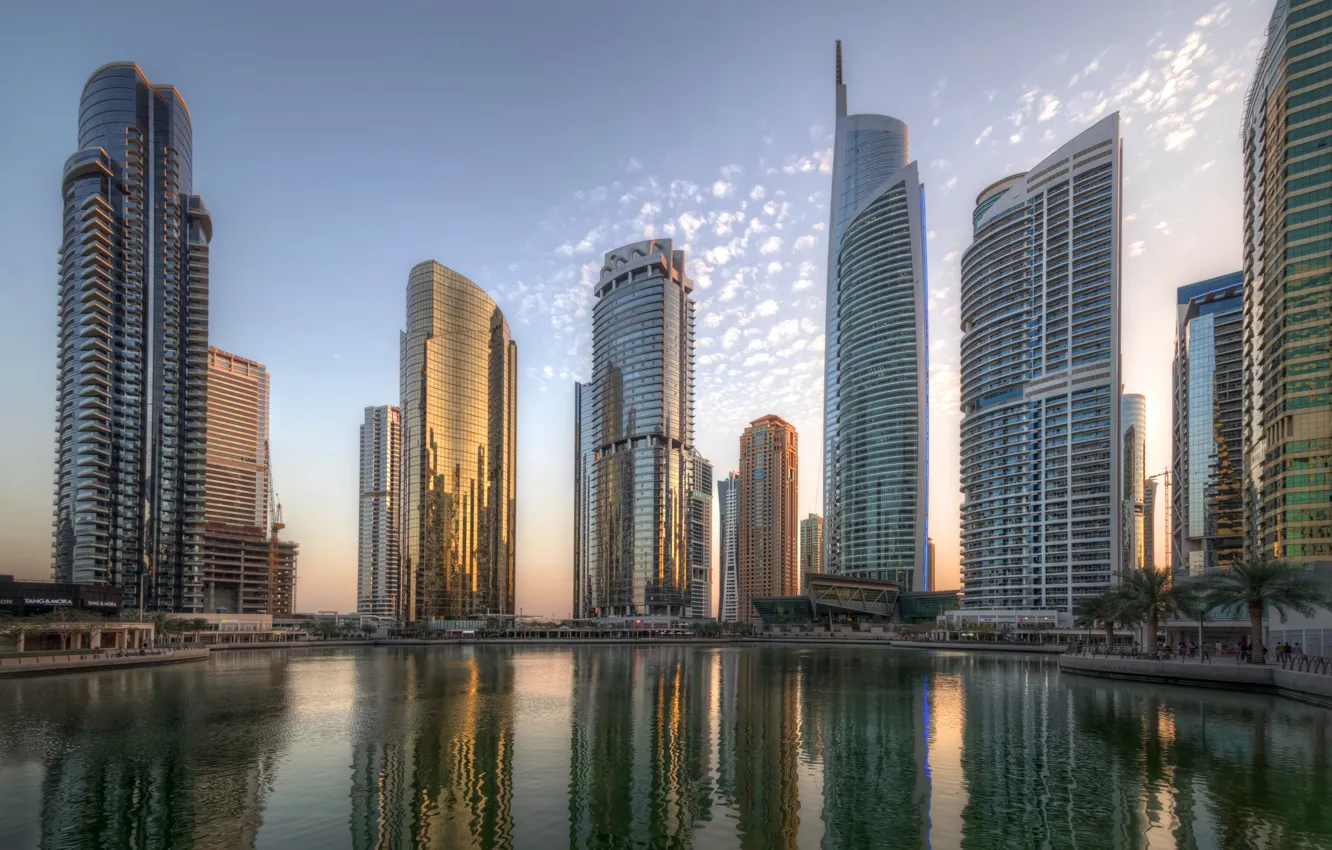 Photo wallpaper Dubai, skyscrapers, UAE, Jumeirah Lakes Towers