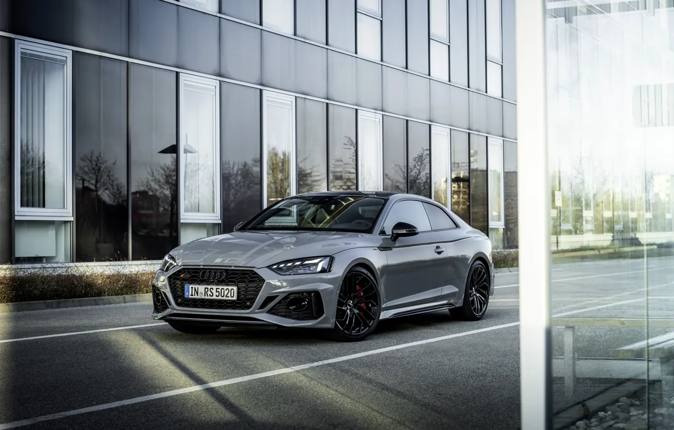 Photo wallpaper Audi, street, the building, coupe, RS 5, 2020, RS5 Coupe