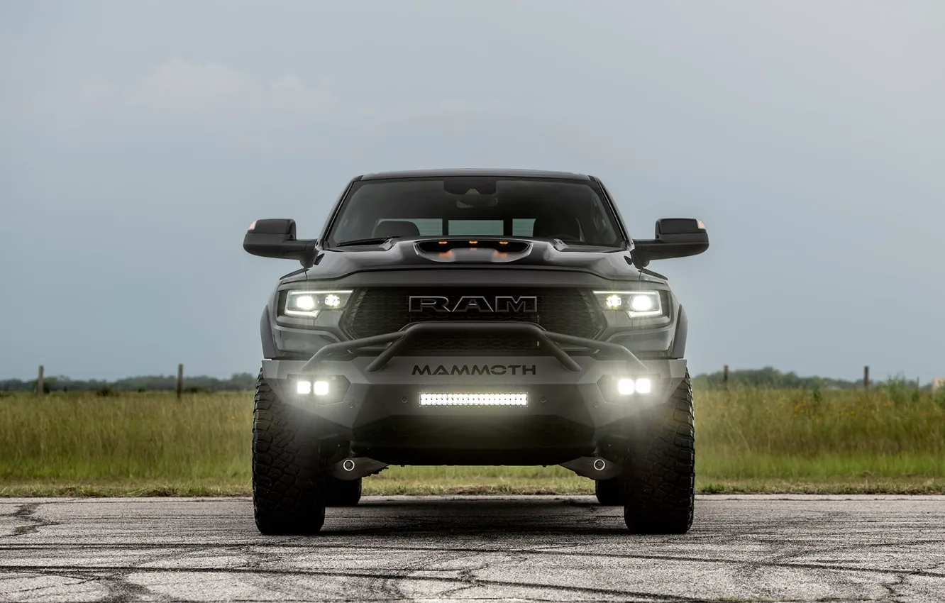 Photo wallpaper Dodge, Jeep, Pickup, the front, Hennessey, Ram, Mammoth, 2021, Mammoth 1000