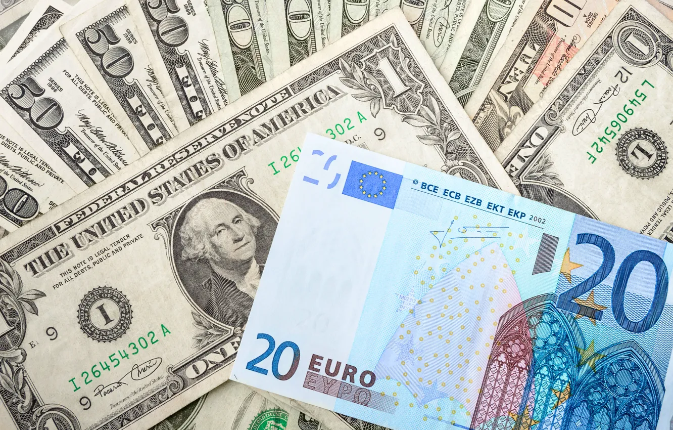 Photo wallpaper money, dollar, Euro, bills, fon, euro, dollar