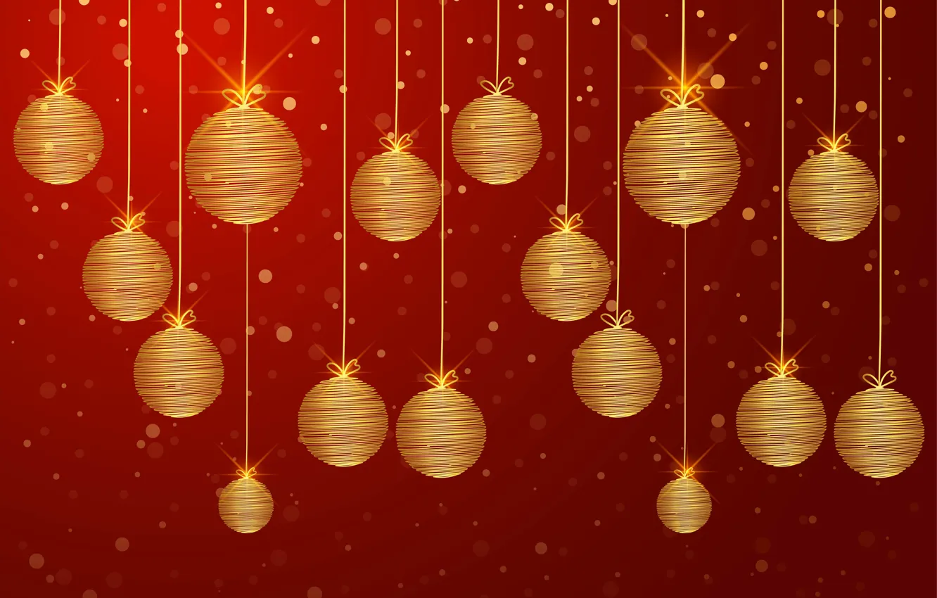Photo wallpaper decoration, background, gold, Christmas, New year, golden, christmas, new year, happy, balls, background, luxury, decoration, …