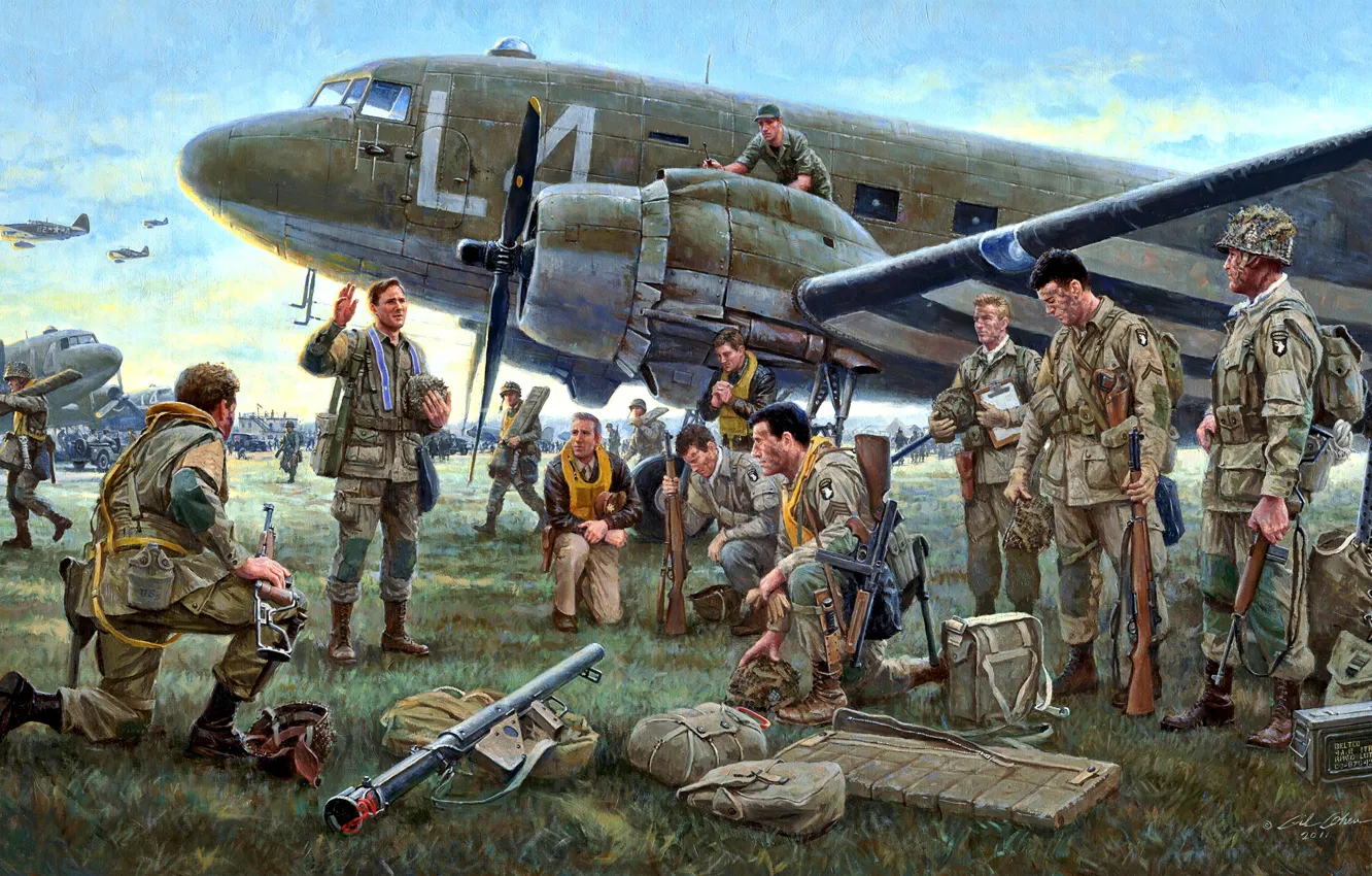 Wallpaper USA, Douglas, Airborne, Marines, WWII, C-47, 101st Airborne