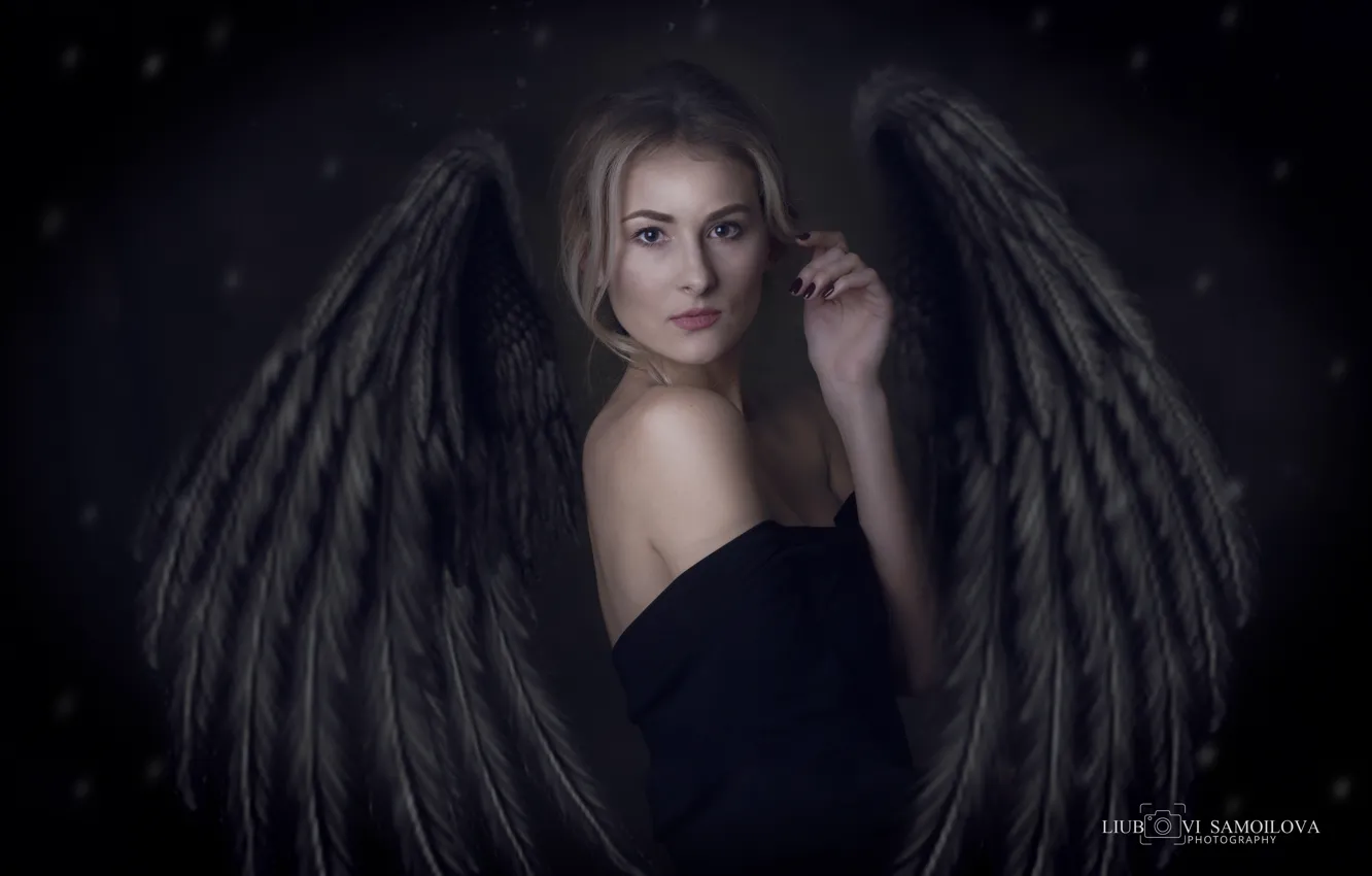 Photo wallpaper Gothic, angel, fantasy, devushka, portrait of a girl