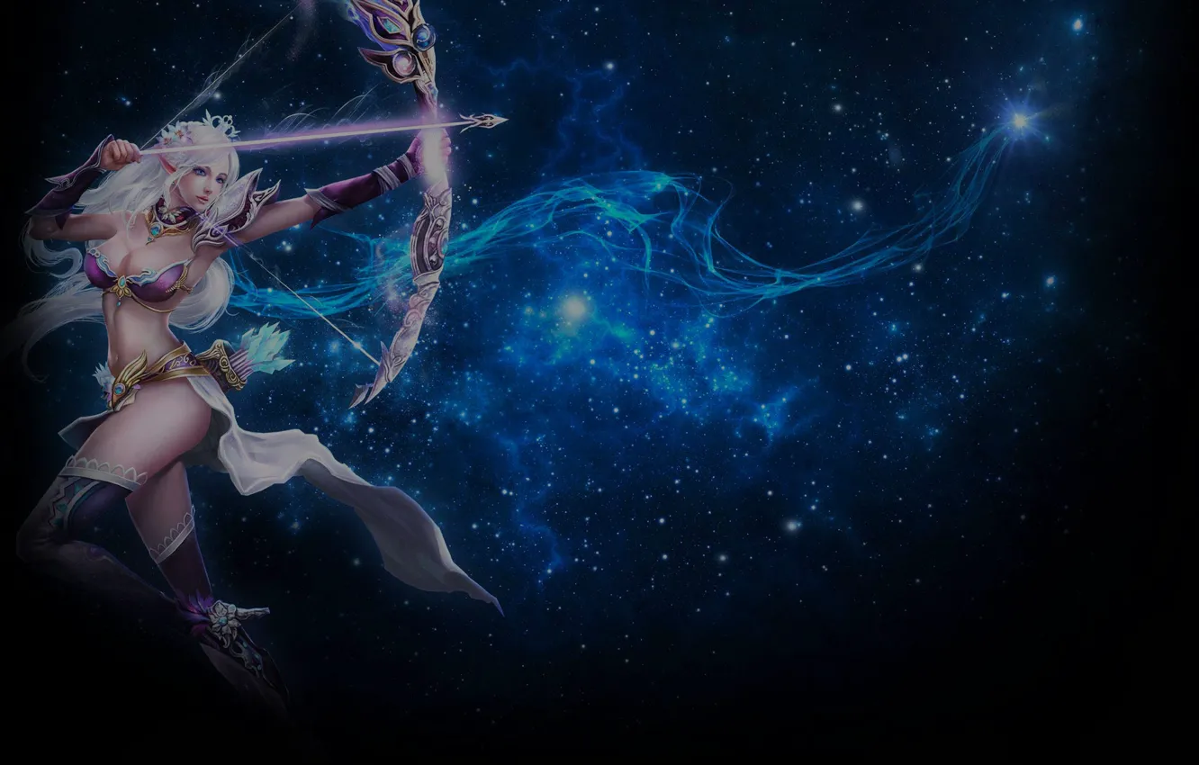 Wallpaper girl, space, bow, arrow, Sagittarius images for desktop, section  фантастика - download