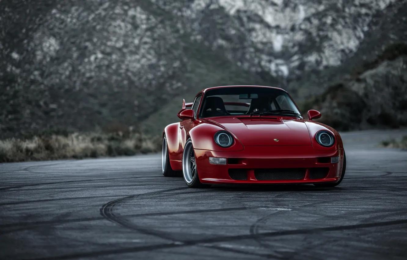 Photo wallpaper red, coupe, 911, Porsche, front view, 993, 2017, Gunther Plant, 400R Coupe