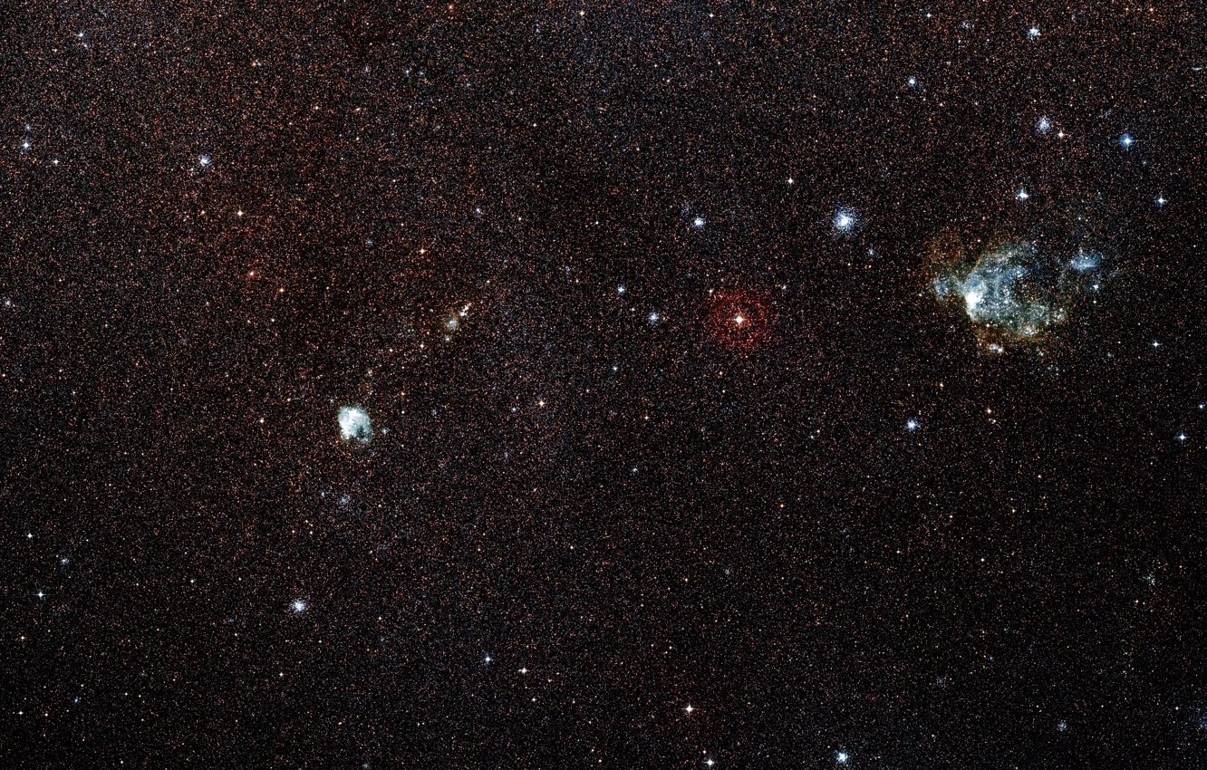 Photo wallpaper Stars, Nebula, LMC, Large Magellanic Cloud, Digitized Sky Survey, MUSE, LHA 120-N 180B, Constellation Mensa, …