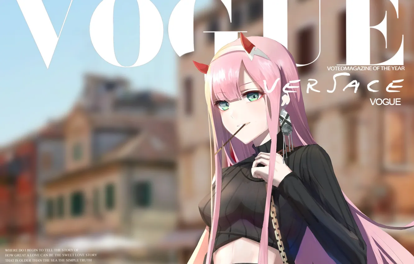 Photo wallpaper look, girl, 002, magazine cover, Darling In The Frankxx, Cute in France