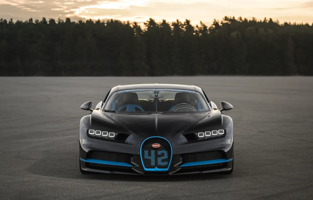 Photo wallpaper Bugatti, supercar, hypercar, 2017, Chiron, 42 seconds