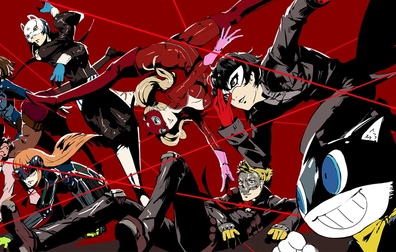 Photo wallpaper the game, anime, art, characters, costumes, Person 5, Persona 5