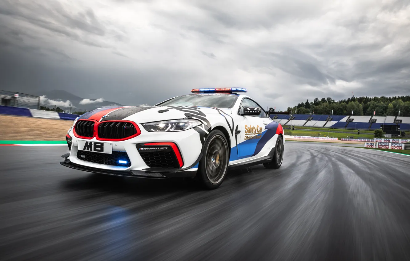 Photo wallpaper the sky, clouds, MotoGP, Safety Car, BMW M8, F92