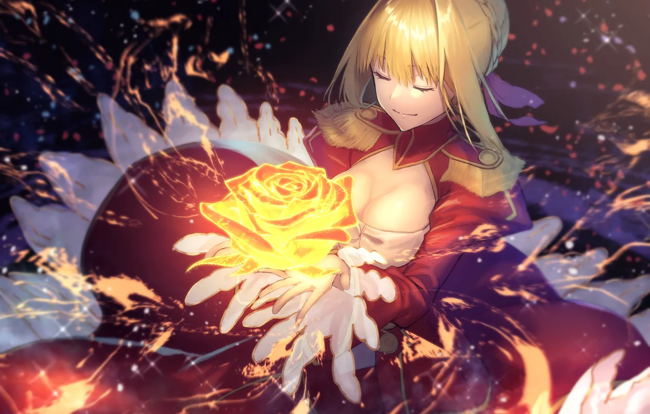 Photo wallpaper girl, magic, rose, the saber, Fate / Grand Order, The destiny of a great campaign