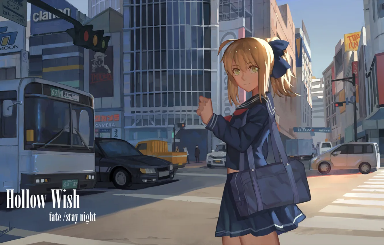 Photo wallpaper girl, the city, the saber, Fate stay night, Fate / Stay Night