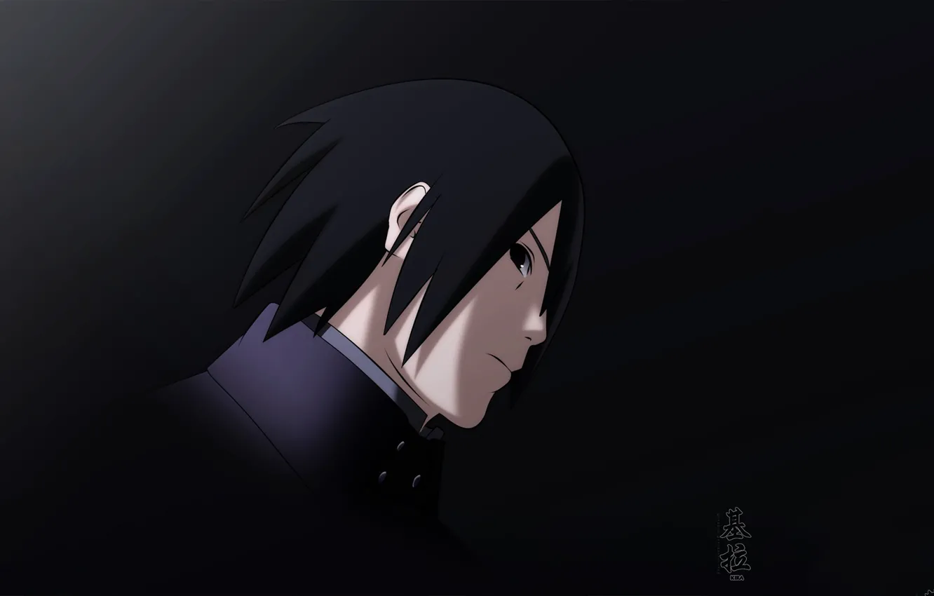 Wallpaper face, darkness, anime, art, profile, Naruto, Sasuke Uchiha images  for desktop, section сёнэн - download