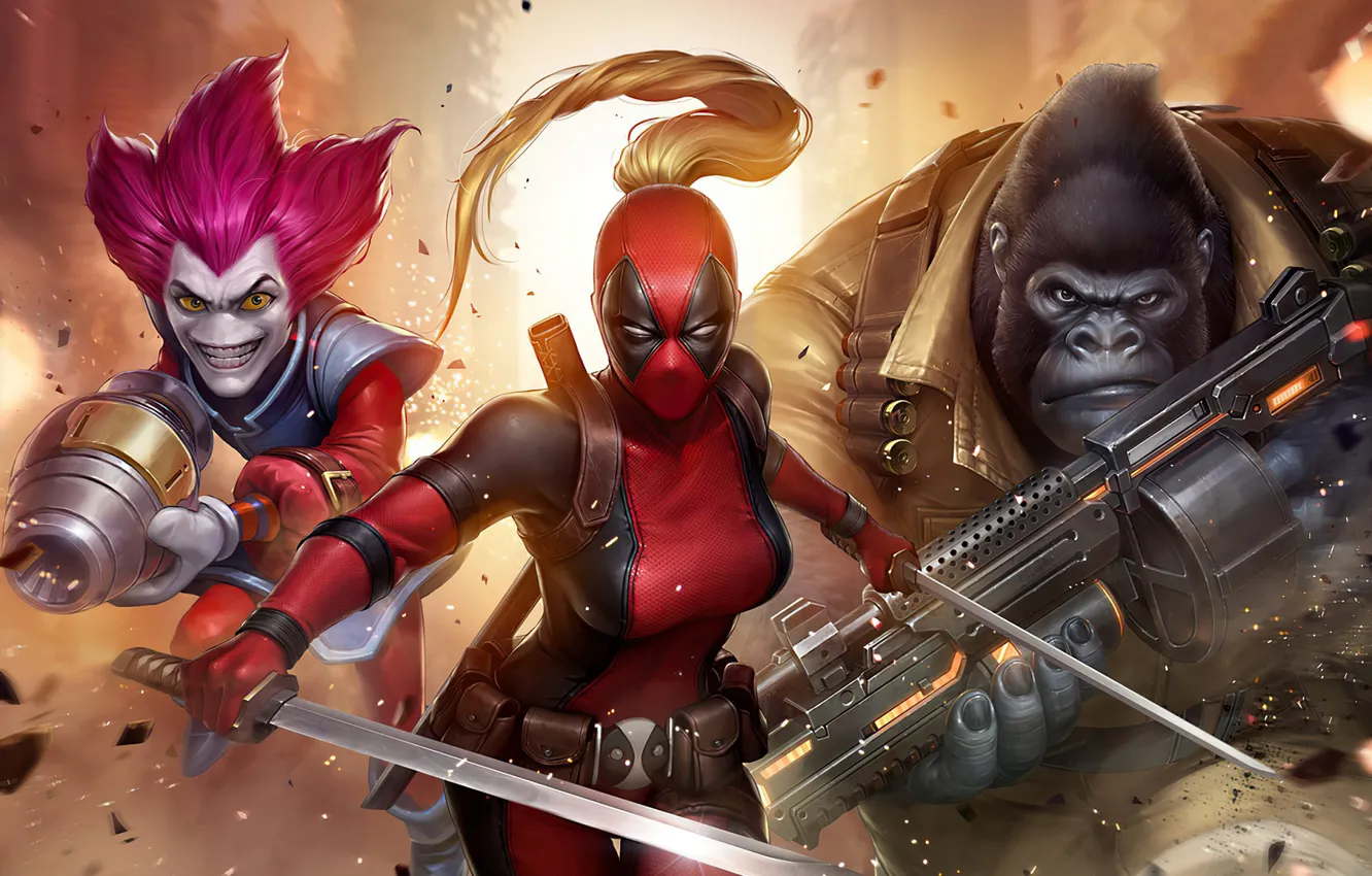 Wallpaper characters, Lady Deadpool, Marvel Comics, Marvel: Future Fight  images for desktop, section игры - download